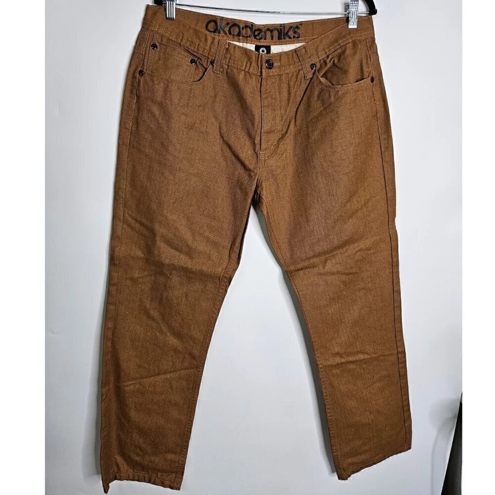 AKADEMIKS 38/34 Mens Copper Vintage Hip Hop 90s Y2K Streetwear Pants